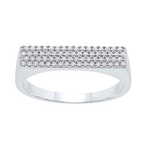NEW - 0.20 CTW diamond architectural fashion ring, white